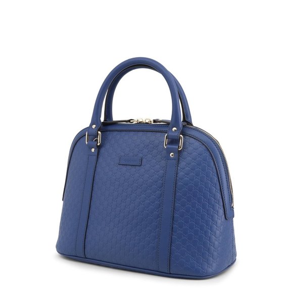 STUNNING GUCCI MICROGUCCIMA DOME CROSSBODY BAG IN BLUE LEATHER - Picture 5 of 7